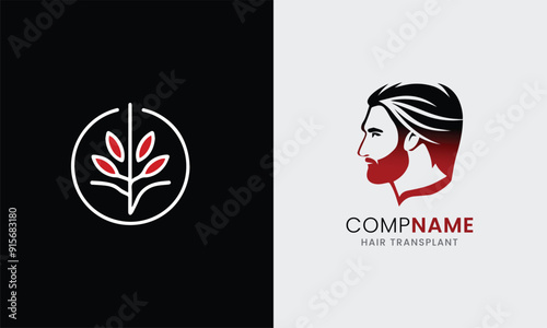 Hair transplant growth healthy had screen medical treatment therapy care hair place logo concept idea sample 