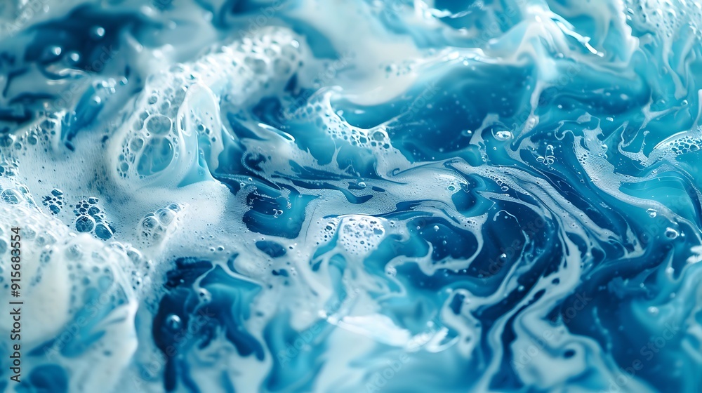 Close-up of blue and turquoise marble swirls with a shallow depth of field, focusing on the intricate ocean wave patterns. --ar 16:9 --v 6.0 --s 250 --style raw Close-up of blue and turquoise marble swirls with a shallow depth of field, focusing on the intricate ocean wave patterns. --ar 16:9 --v 6.0 --s 250 --style raw