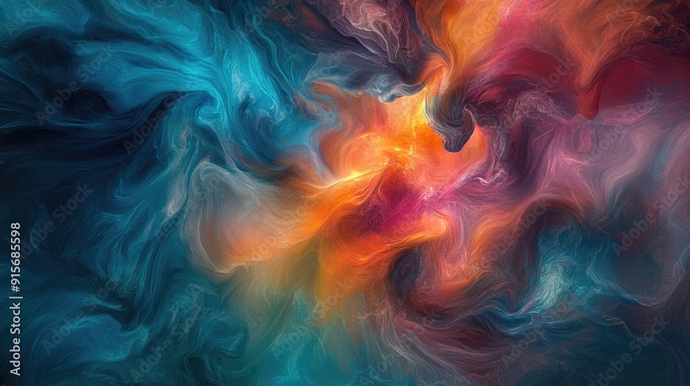 Fototapeta premium Liquid abstracts swirling in vibrant motion