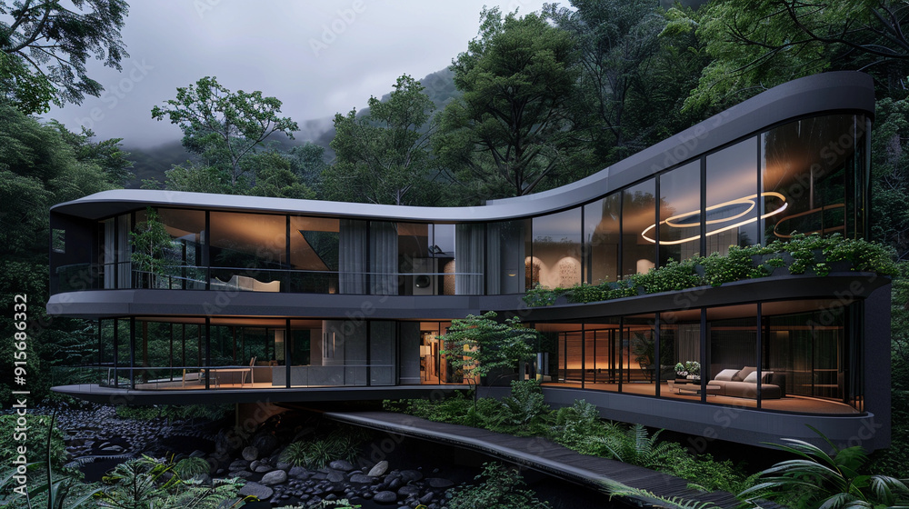 The Futuristic Forest Home with Organic Design and Sustainable Living The Futuristic Forest Home with Organic Design and Sustainable Living