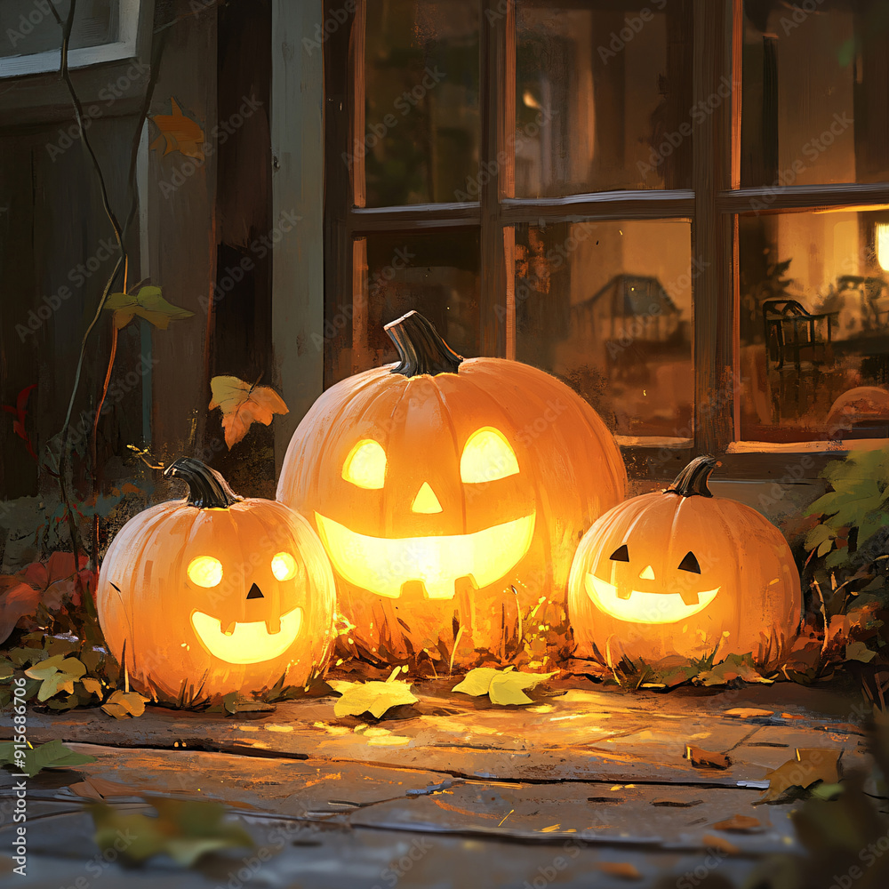 Obraz premium scary spooky halloween season, monster skull and crossbones halloween witch with pumpkin, halloween and October background