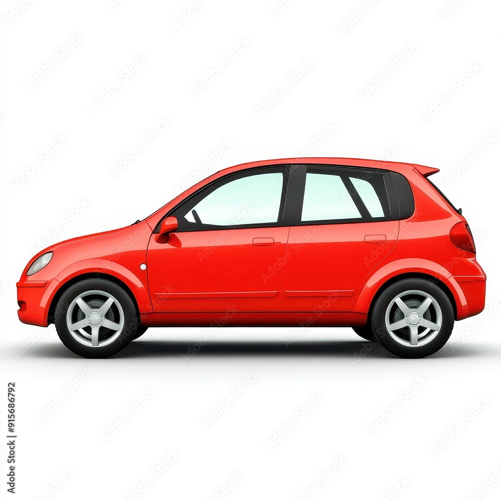 Family car isolated on a white background, providing a clear view of its design and features Family car isolated on a white background, providing a clear view of its design and features