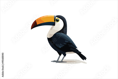 Toucan vector icon. Vector toucan bird illustration. 