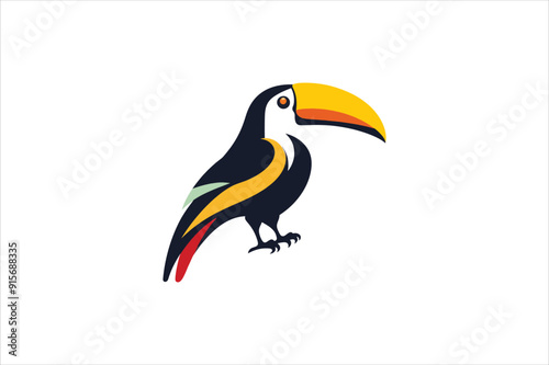 Toucan vector icon. Vector toucan bird illustration. 