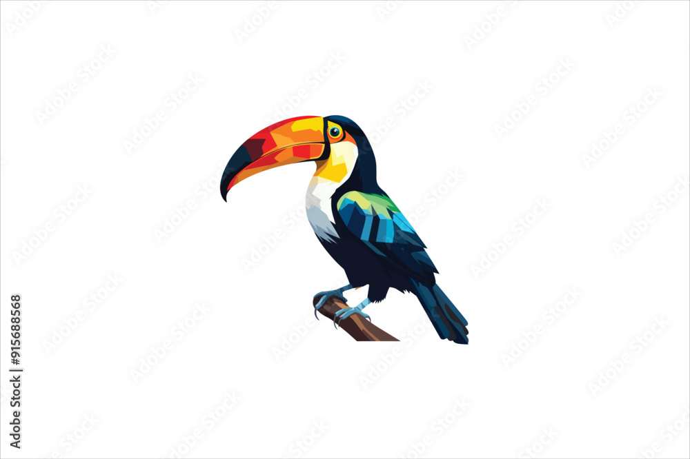 Fototapeta premium Toucan vector icon. Vector toucan bird illustration. 