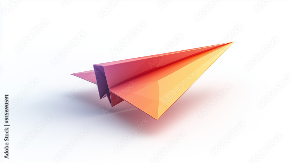 On a clean white background, a bright 3D icon of a paper plane represents sending messages.
On a clean white background, a bright 3D icon of a paper plane represents sending messages.