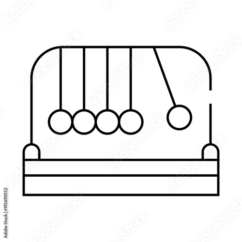 newton balls line icon vector. newton balls sign. isolated contour symbol black illustration