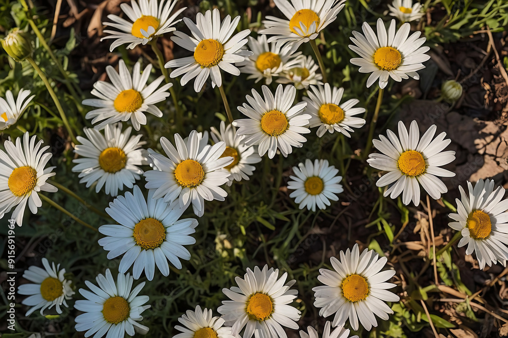 overhead photography of daisies overhead photography of daisies