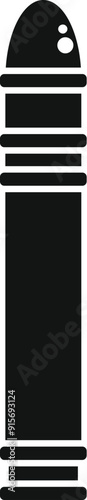 Simple vector icon of a space rocket ready for launch