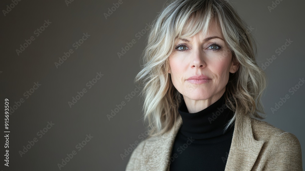 A thoughtful woman exudes beauty and depth, enveloped in soft light and shadows A thoughtful woman exudes beauty and depth, enveloped in soft light and shadows