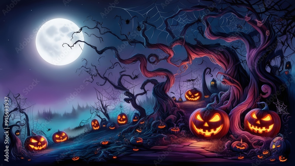 Spooky halloween background with empty wooden planks. Happy Halloween Banner Background. Halloween Trick Or Treaters. Halloween Background Banner Spooky halloween background with empty wooden planks. Happy Halloween Banner Background. Halloween Trick Or Treaters. Halloween Background Banner