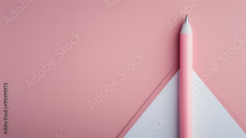 Pink Notebook and Pen on Soft Pink Surface in Minimalist Setting
