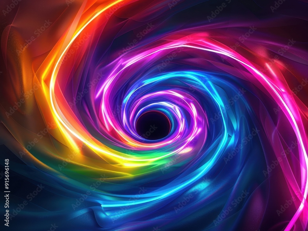 A vibrant, colorful swirl of light creating an abstract, mesmerizing effect, ideal for digital art and visual design projects. A vibrant, colorful swirl of light creating an abstract, mesmerizing effect, ideal for digital art and visual design projects.