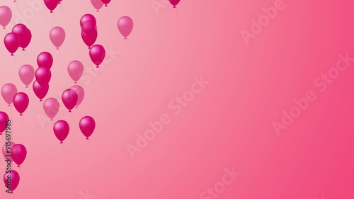 flying balloons animation on plain background, new year celebration, Valentine's Day, Personal Greeting Card for loved ones, Holidays and Celebrations Wedding video.