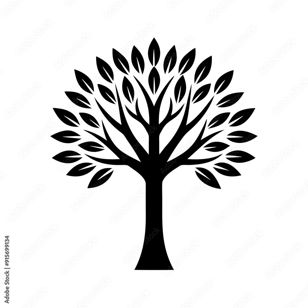 Obraz premium Minimalist Tree Icons Vector silhouette
