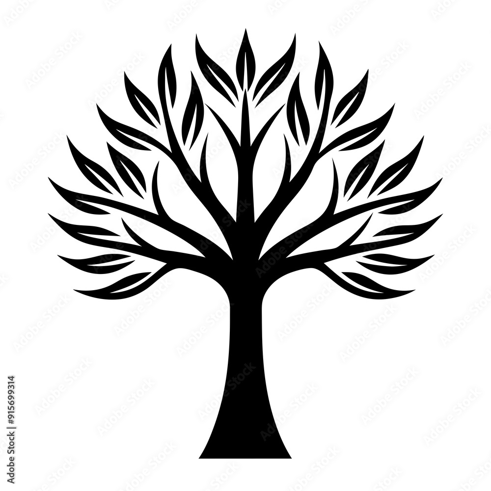 Minimalist Tree Icons Vector silhouette Minimalist Tree Icons Vector silhouette