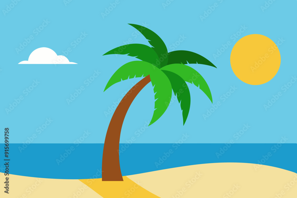 Sea beach vector illustration Sea beach vector illustration