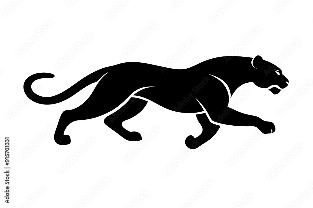 running panther icon vector silhouette