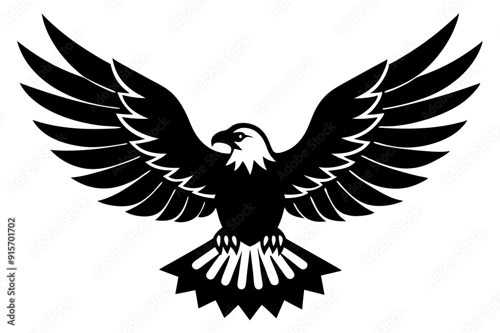 Patriotic Eagle vector silhouette on white background Patriotic Eagle vector silhouette on white background