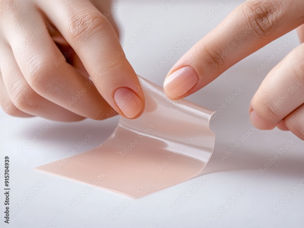 person using a silicone gel sheet on a scar person using a silicone gel sheet on a scar