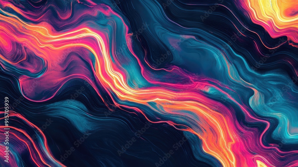 Obraz premium Neon abstract patterns pulsating with energy