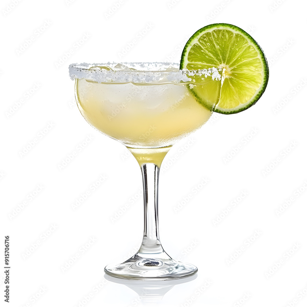 Margarita cocktail with lime isolated on white background Margarita cocktail with lime isolated on white background