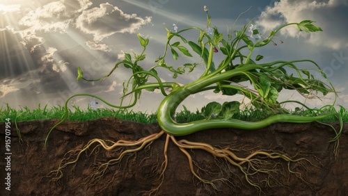 Photosynthesis and nutrient absorption drive plant growth photo