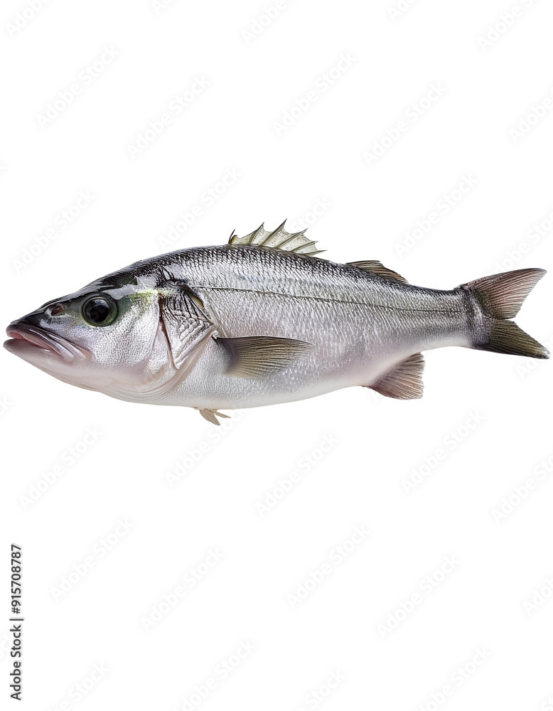 Fototapeta premium Sea bass fish isolated on transparent background