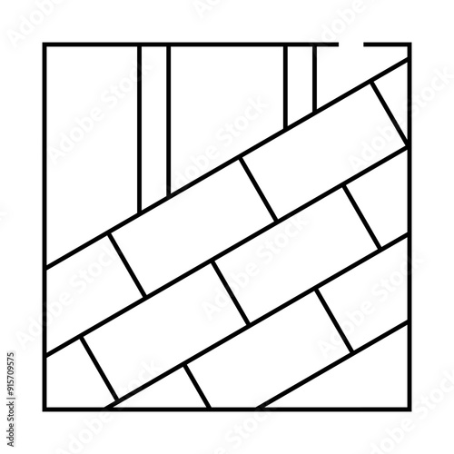 roof tiles laying line icon vector. roof tiles laying sign. isolated contour symbol black illustration
