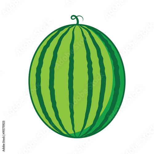 Vector illustration of red watermelon fruit Isolated on a white background. Fresh watermelon . Mobile app. Logo Illustration.