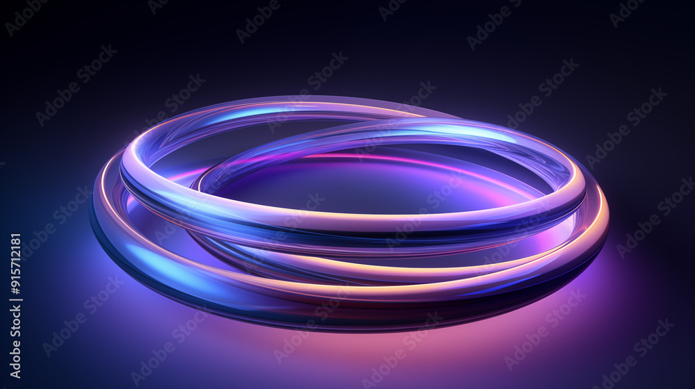 A vibrant, abstract 3D design featuring intertwined loops with glowing colors. A vibrant, abstract 3D design featuring intertwined loops with glowing colors.