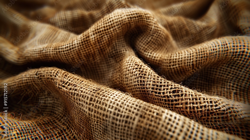 Close up texture of wrinkled burlap fabric. Close up texture of wrinkled burlap fabric.