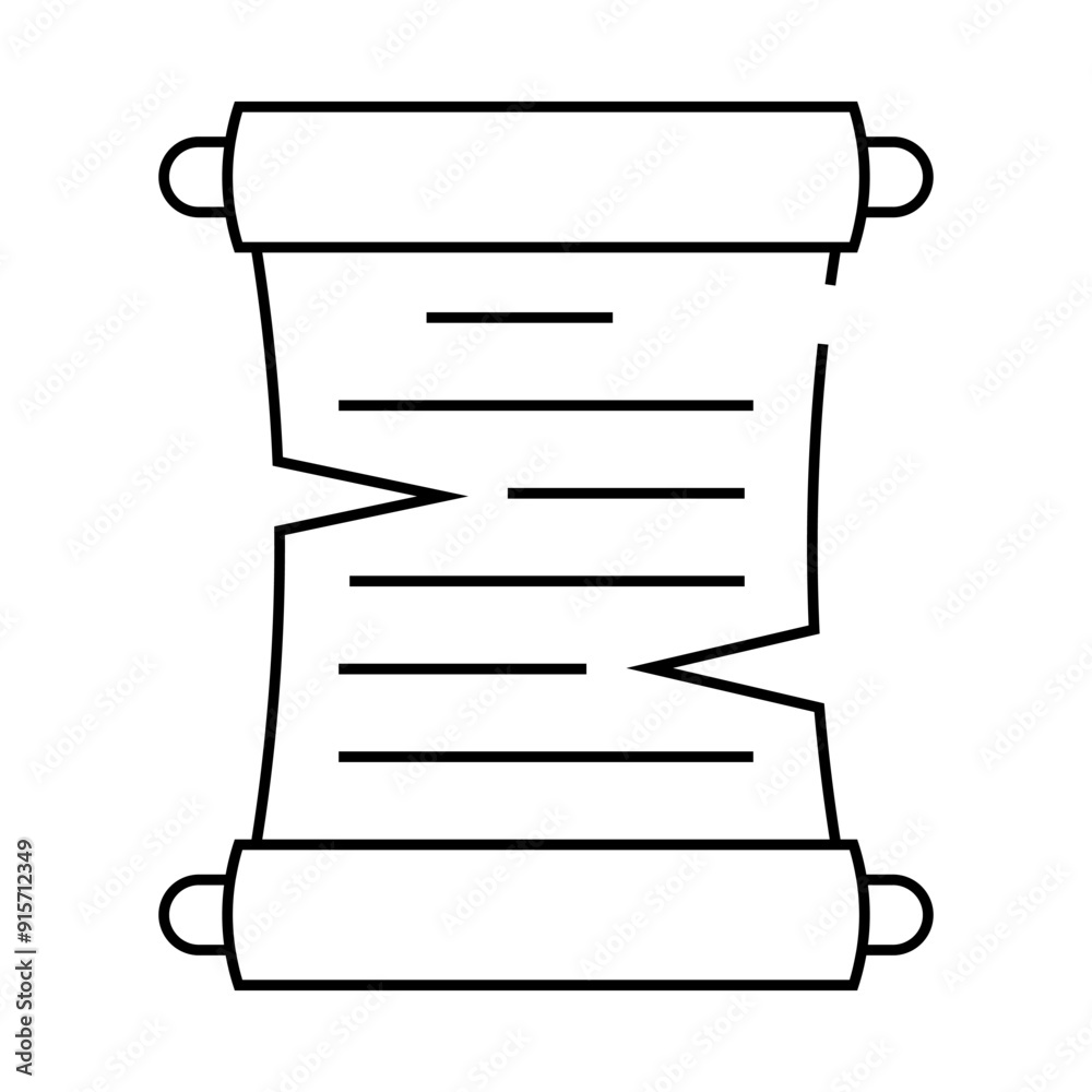paper scroll line icon vector. paper scroll sign. isolated contour symbol black illustration paper scroll line icon vector. paper scroll sign. isolated contour symbol black illustration