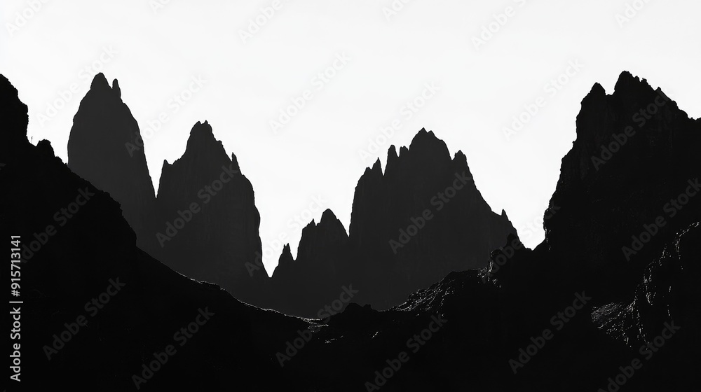 Obraz premium Sinister silhouette of looming mountains