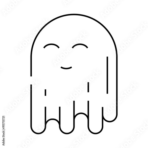 ghost mystery line icon vector. ghost mystery sign. isolated contour symbol black illustration