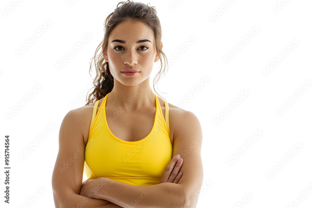 Portrait of Pretty Young Fitness Woman Posing in Sportswear, on a white background Portrait of Pretty Young Fitness Woman Posing in Sportswear, on a white background