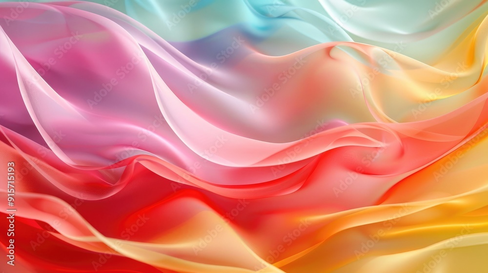 Fototapeta premium Smooth, flowing waves of color blending seamlessly