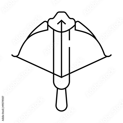 crossbow medieval weapon line icon vector. crossbow medieval weapon sign. isolated contour symbol black illustration