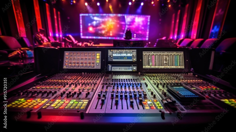 Sound Mixing Console in a Concert Hall Sound Mixing Console in a Concert Hall