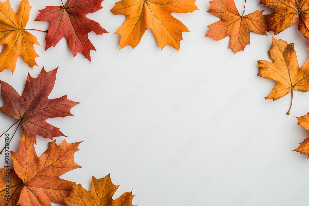 A serene composition of vibrant autumn maple leaves on a clean white background, perfect for seasonal designs, invitations, or marketing materials. A serene composition of vibrant autumn maple leaves on a clean white background, perfect for seasonal designs, invitations, or marketing materials.