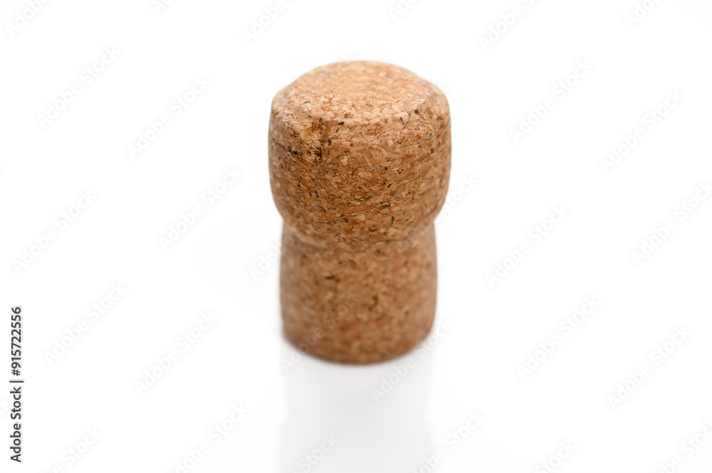 Natural champagne bottle stopper, isolate on a white background Natural champagne bottle stopper, isolate on a white background