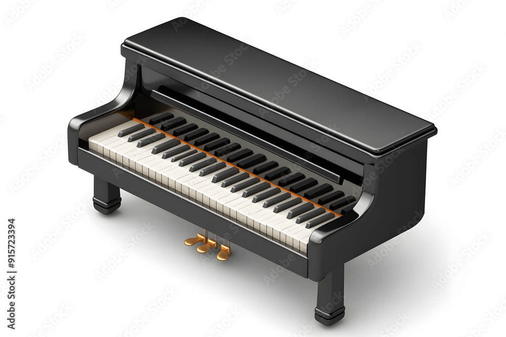Fototapeta premium Piano isolated on white background