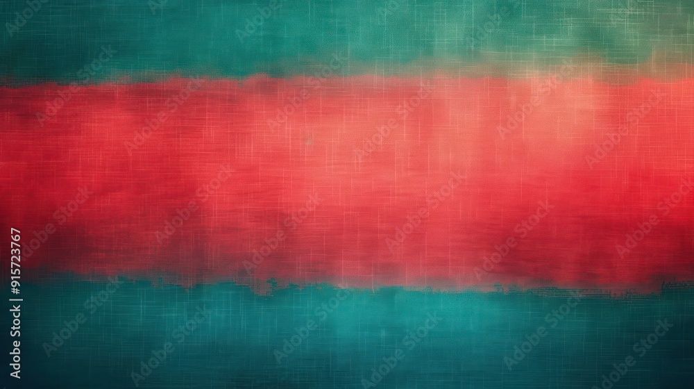 Fototapeta premium Abstract Background, a gradient of bright red transitioning to deep teal with subtle grain details, creating a bold and vibrant visual experience
