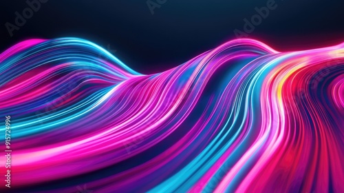 Vibrant neon lights pulsating in abstract patterns