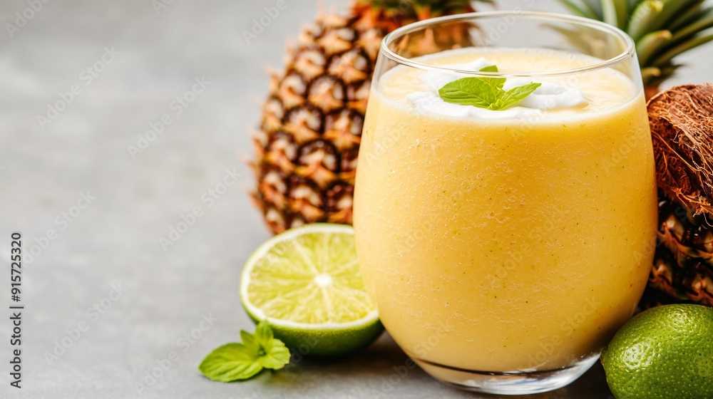 Pineapple and coconut smoothie with a touch of lime tropical fruit mix immune boosting benefits Pineapple and coconut smoothie with a touch of lime tropical fruit mix immune boosting benefits