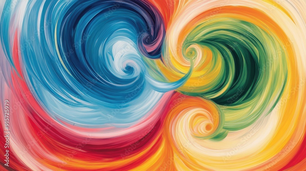 Vibrant swirls of color in abstract art