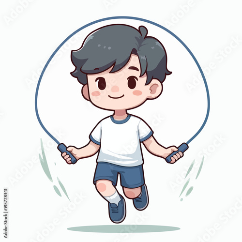a teenager playing skipping rope