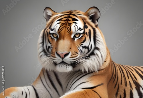 Ferocious tiger in studio with different colour of backgrounds