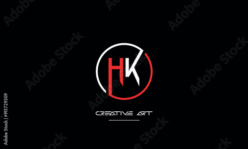 HK, KH, H, K abstract letters logo monogram