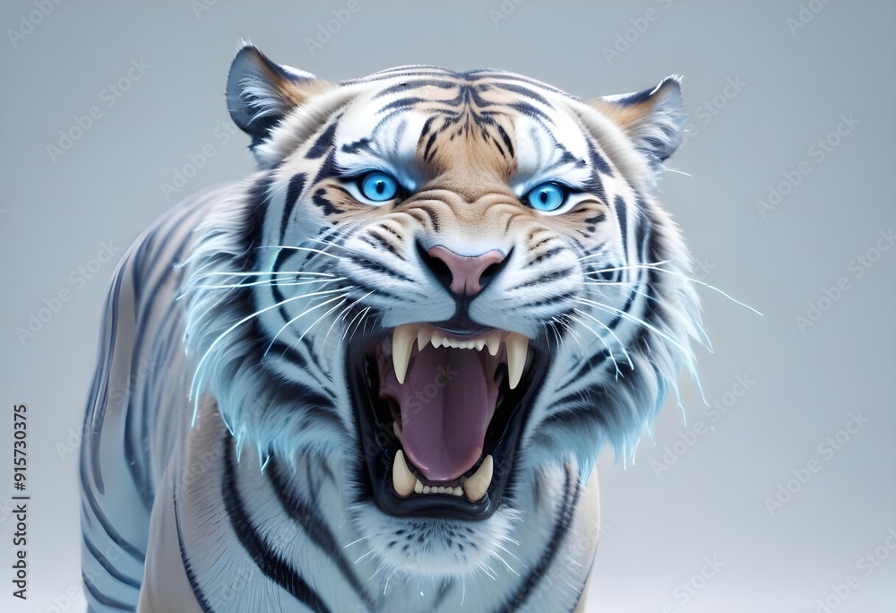 Ferocious tiger in studio with different colour of backgrounds Ferocious tiger in studio with different colour of backgrounds